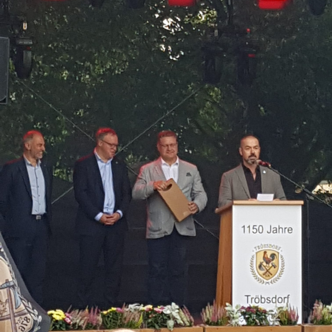 Ortsbürgermeister Straßburger bei der Festrede